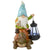 Gnome and Turtle Outdoor Garden Statue 12.5" Solar LED Lighted Statue