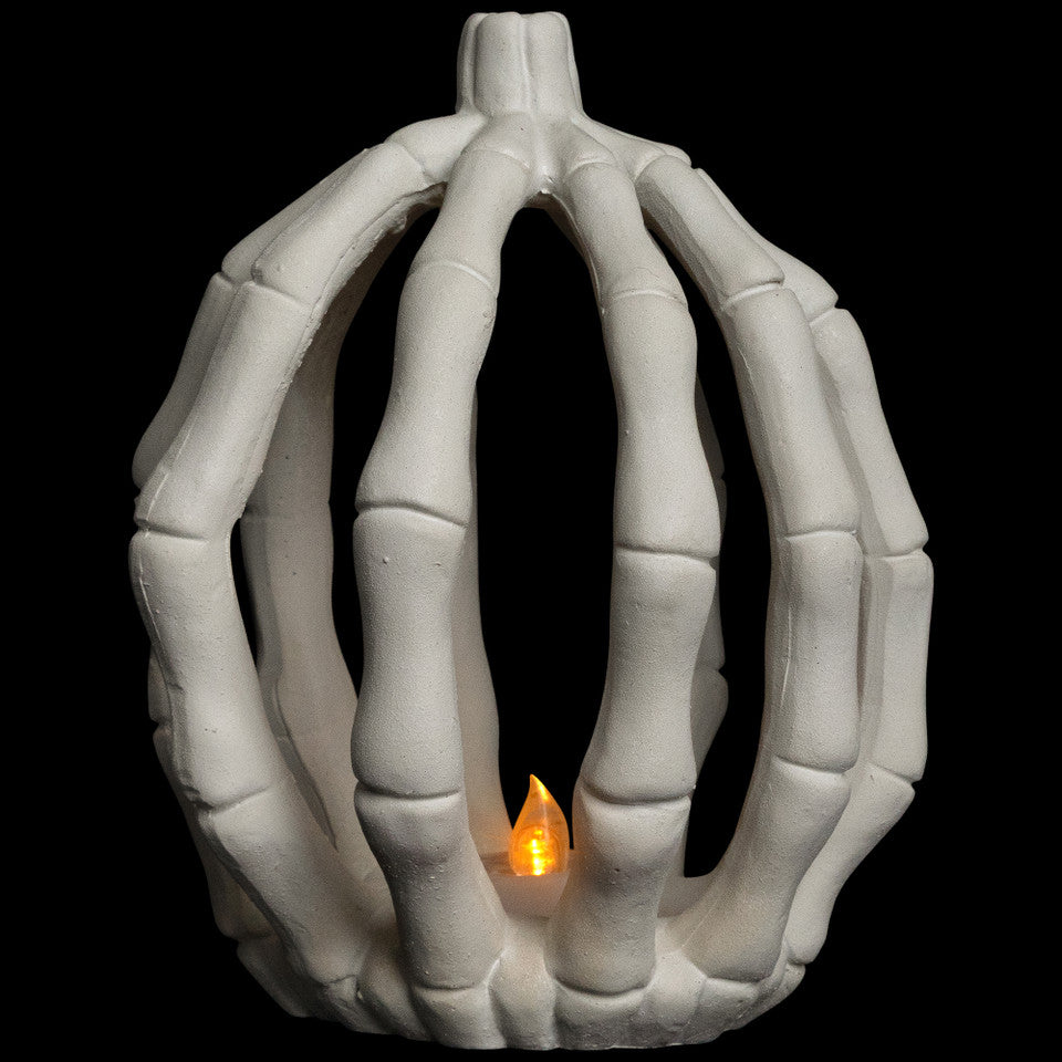 LED Lighted Skeleton Pumpkin 6.25" for Halloween Decoration