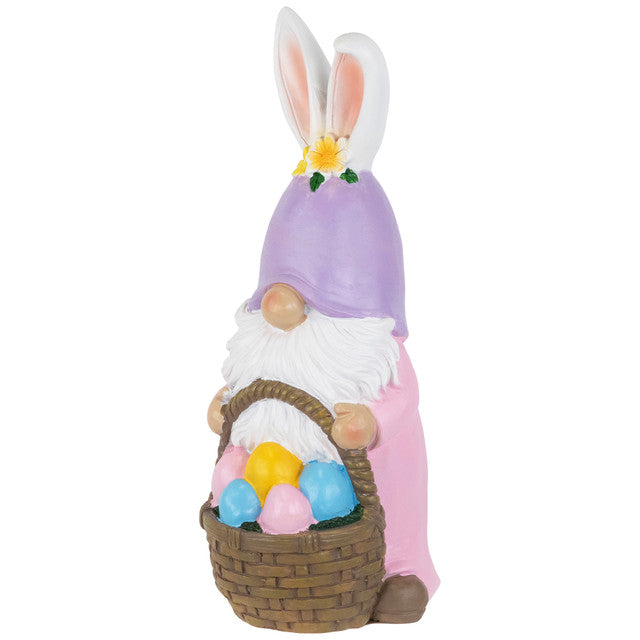 Easter Bunny Gnome with Egg Basket Figurine 11.5&quot; for Decoration