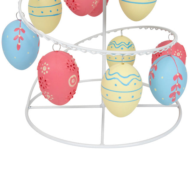 Floral Striped Easter Egg Tree 14.25 Inch
