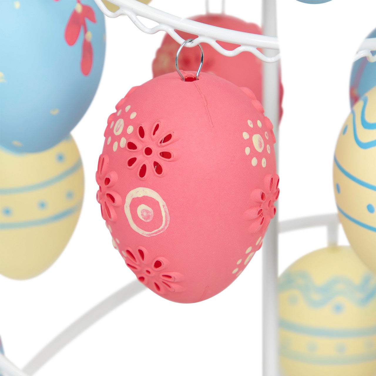 Floral Striped Easter Egg Tree 14.25 Inch