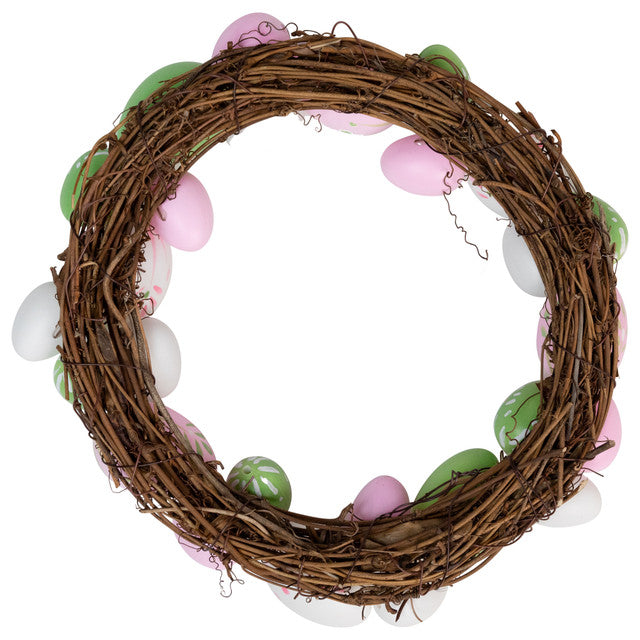 Easter Egg Grapevine Wreath 10 Inch