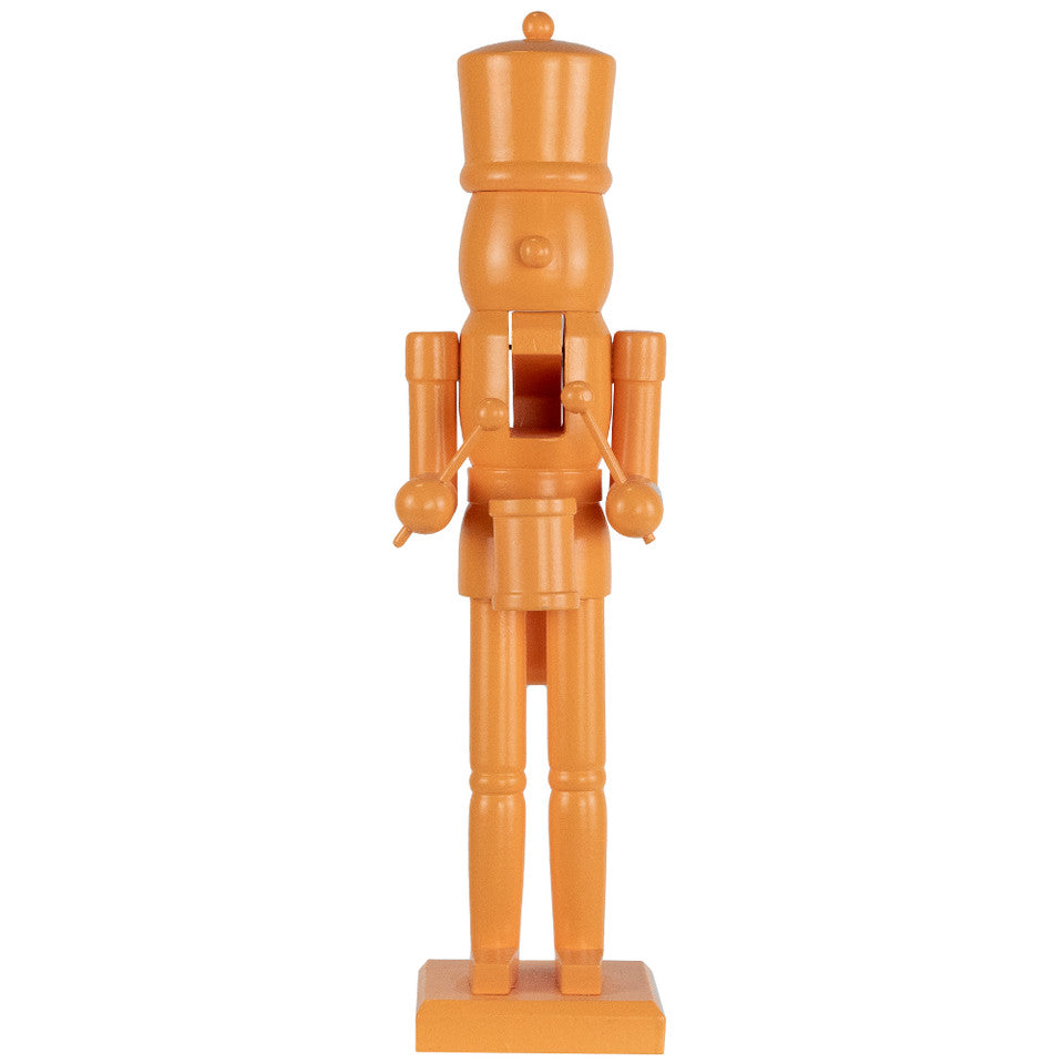 Nutcracker Soldier Figure 15" Traditional Christmas Decor with Sword and Elegant Design (Orange)