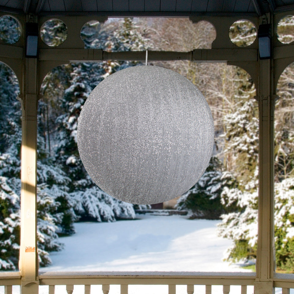 Christmas Ball Silver 19.5&quot; Tinsel Inflatable Commercial, Silver
