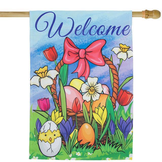 Easter Welcome House Flag 28x40 for Outdoor Decoration