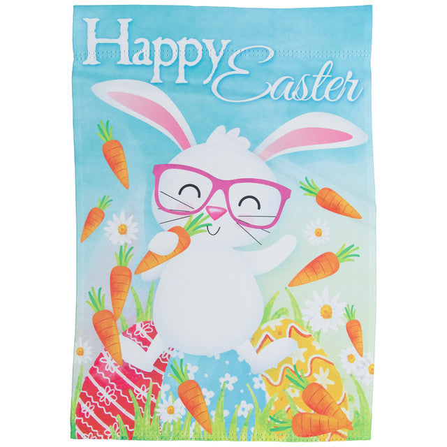 Easter Garden Flag Bunny and Carrots for Outdoor Decoration