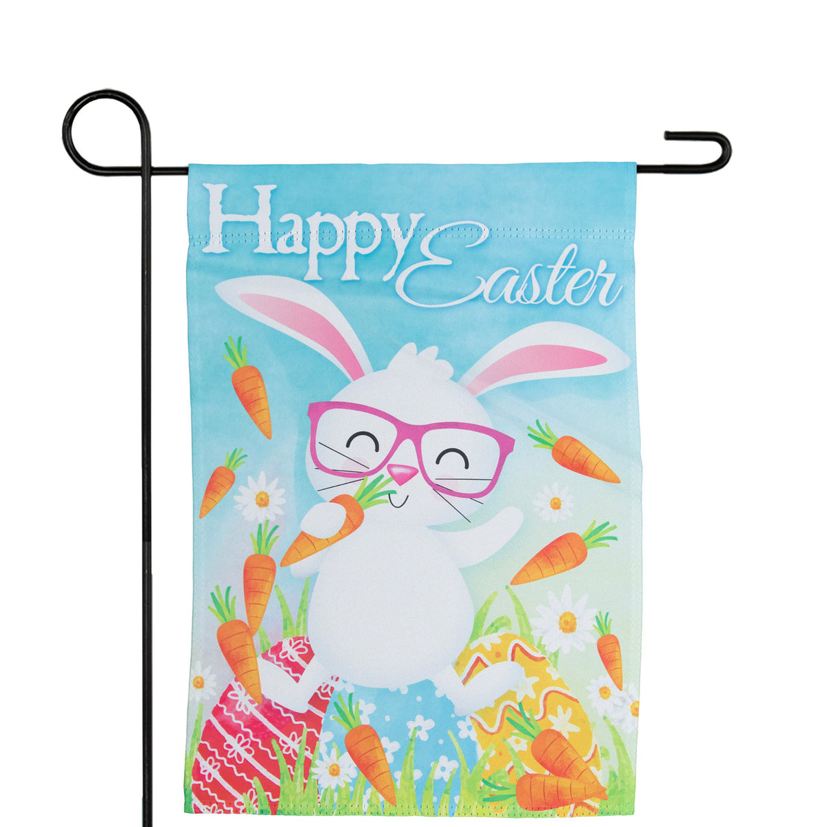 Easter Garden Flag Bunny and Carrots for Outdoor Decoration