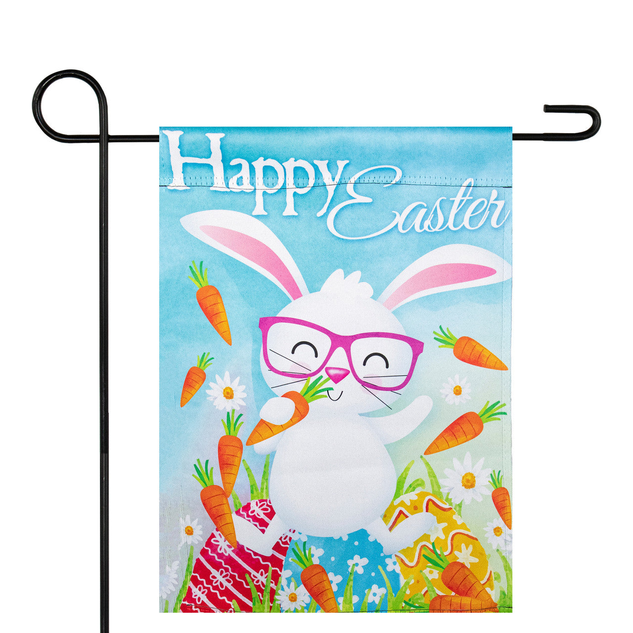 Garden Flag Happy Easter Bunny with Carrots (12.5" x 18")