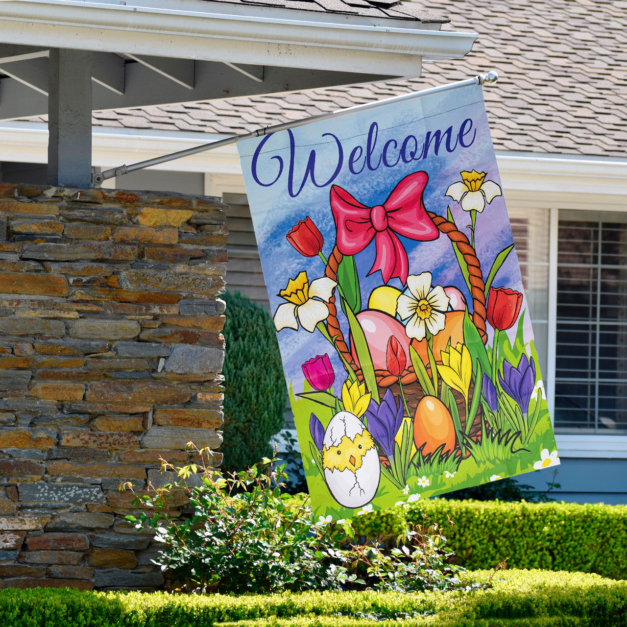 Outdoor House Easter Welcome Flag (28" x 40")