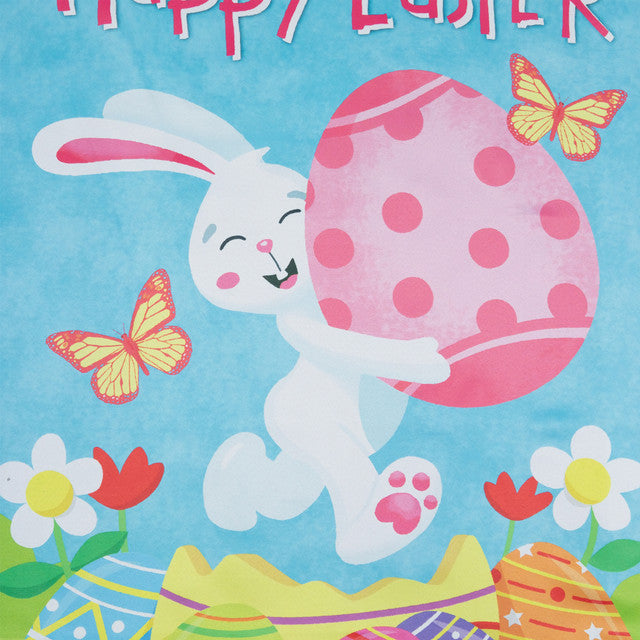 Easter Garden Flag Happy Bunny Eggs for Outdoor Decor