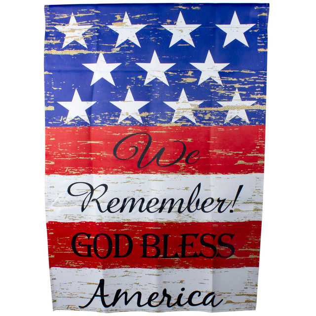 American Flag &quot;We Remember God Bless America&quot; 40 x 28