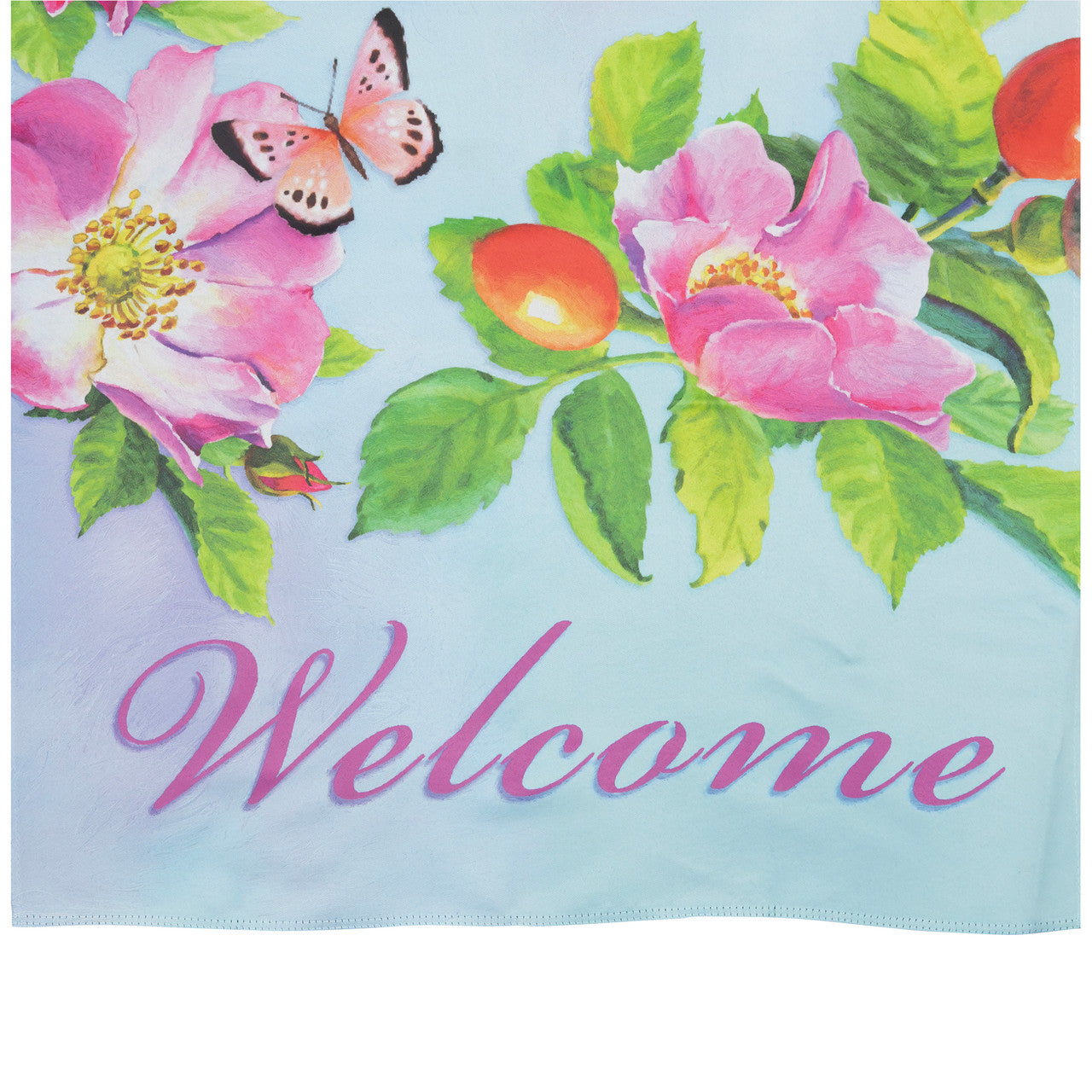 Welcome Hummingbird Floral Outdoor House Flag