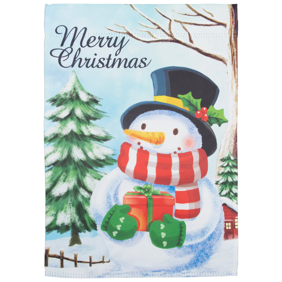 Merry Christmas Outdoor Christmas Snowman House Flag (28x40 Inch)