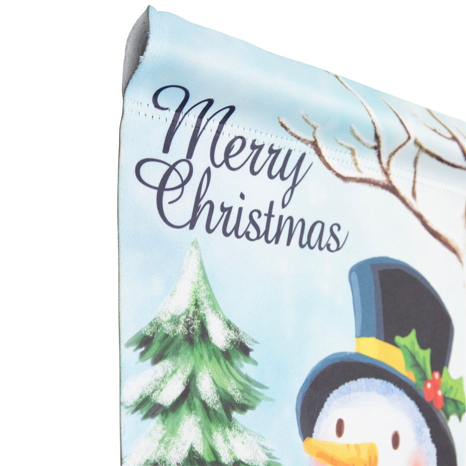 Merry Christmas Outdoor Christmas Snowman House Flag (28x40 Inch)
