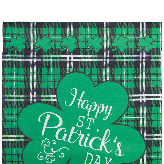 Happy St Patricks Day Plaid House Flag