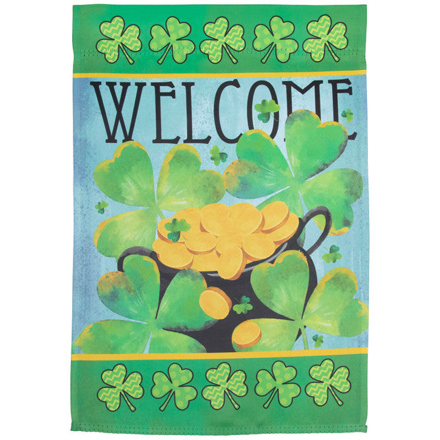 Pot of Gold Irish Garden Flags for Outdoor Decor (12.5" x 18")