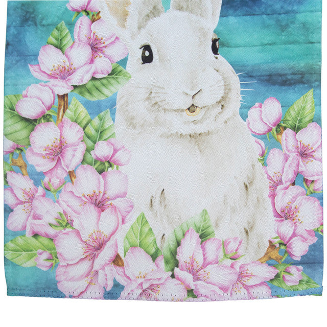 Festive Welcome Easter Bunny Floral Garden Flag