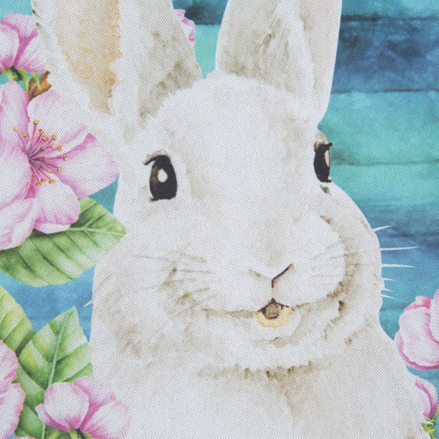 Festive Welcome Easter Bunny Floral Garden Flag