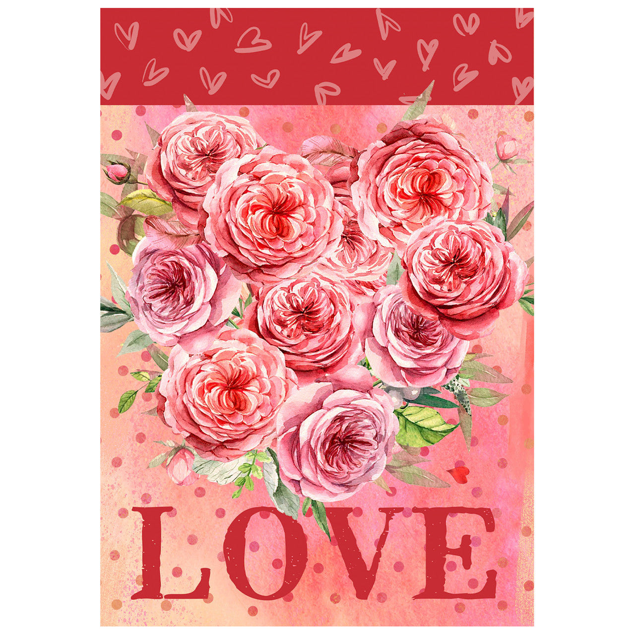 Outdoor Garden Flag Love Rose Bouquet (12.5" x 18")