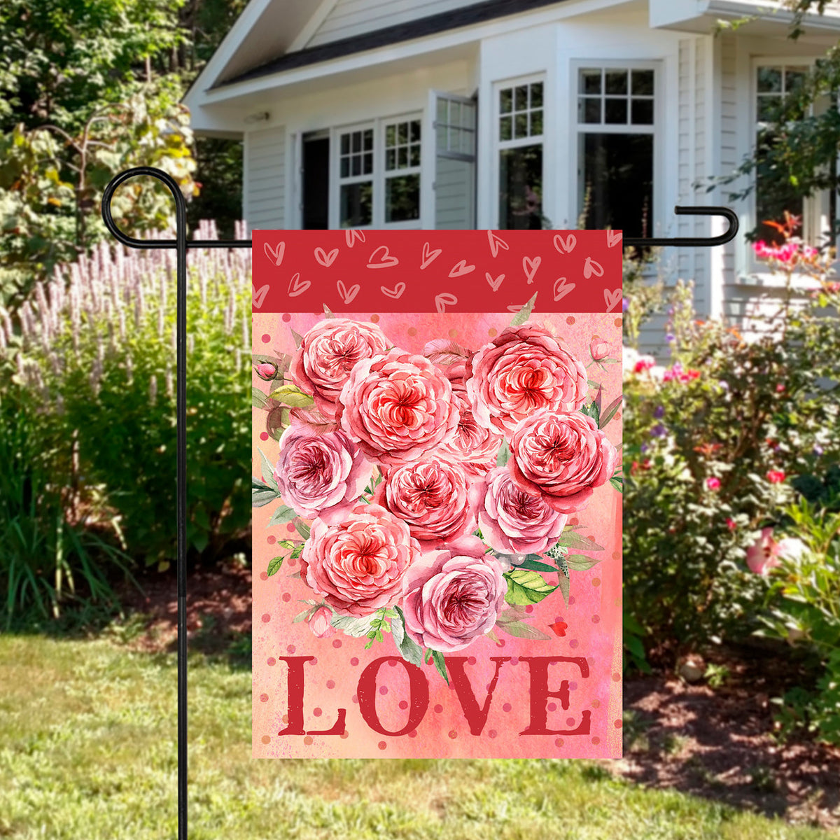 Outdoor Garden Flag Love Rose Bouquet (12.5&quot; x 18&quot;)