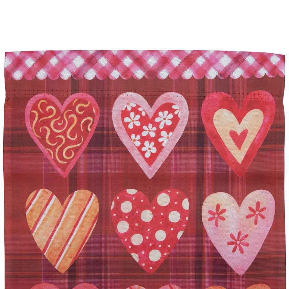 Be My Valentine Plaid and Heart Garden Flag for Valentines Decor