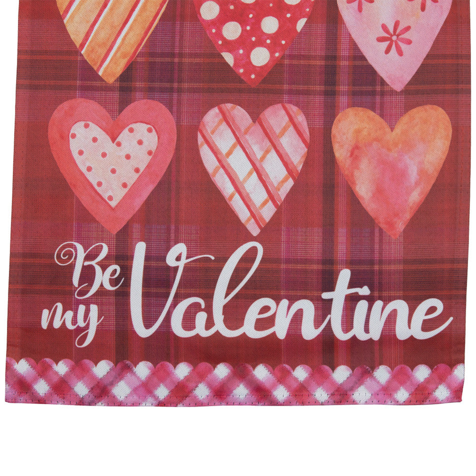 Be My Valentine Plaid and Heart Garden Flag for Valentines Decor