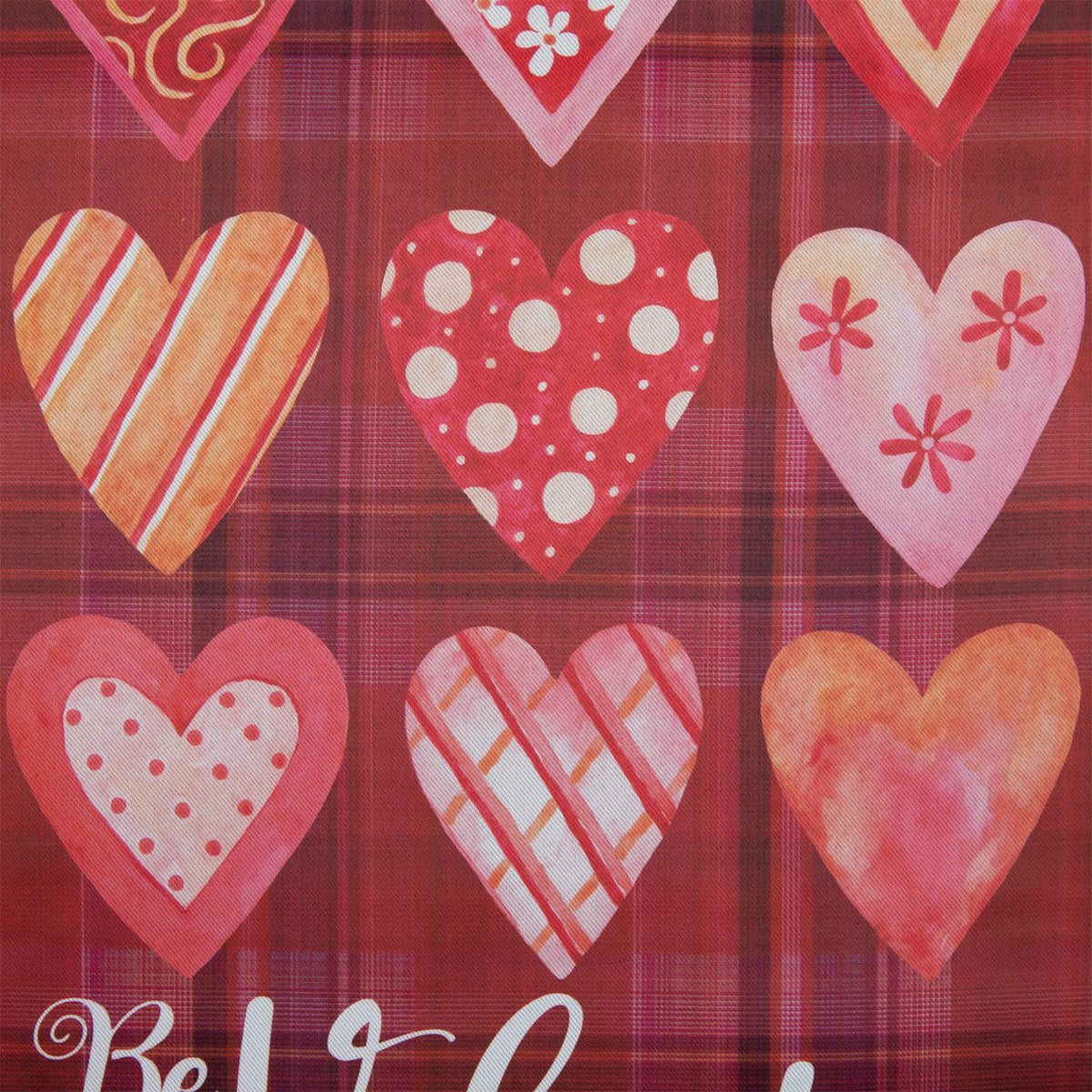 Be My Valentine Plaid and Heart Garden Flag for Valentines Decor