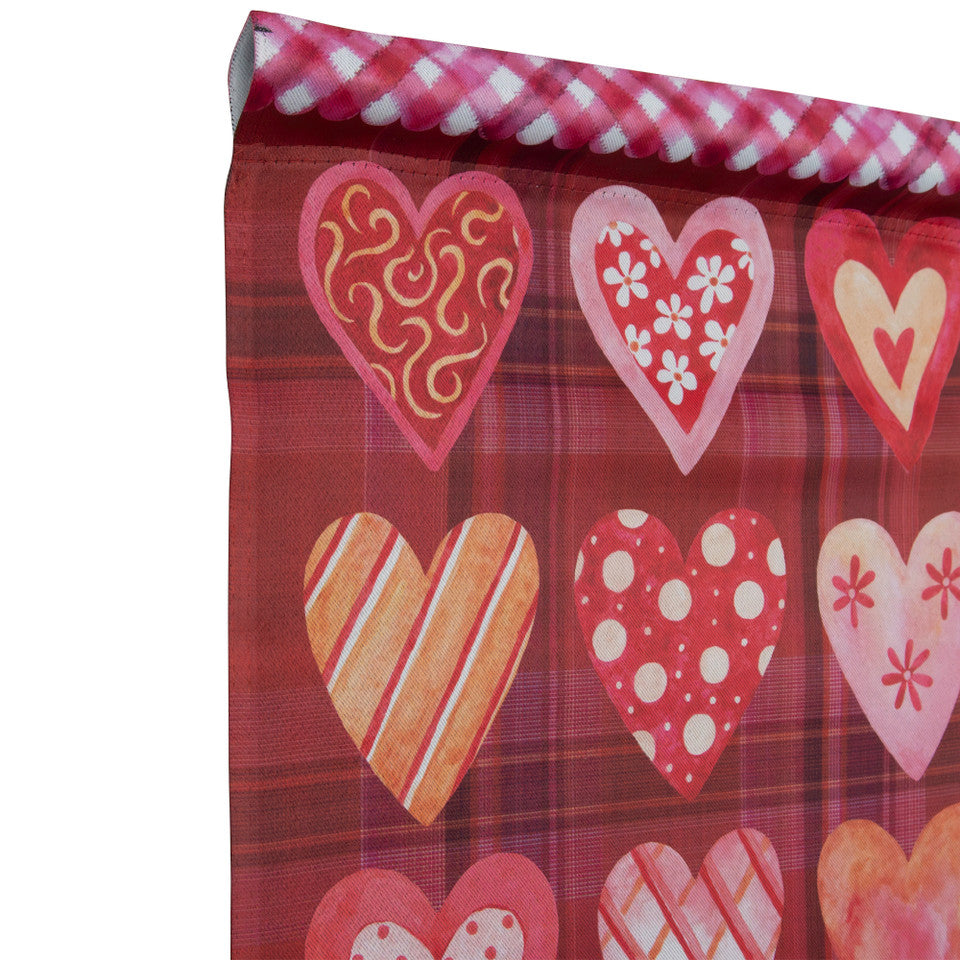 Be My Valentine Plaid and Heart Garden Flag for Valentines Decor