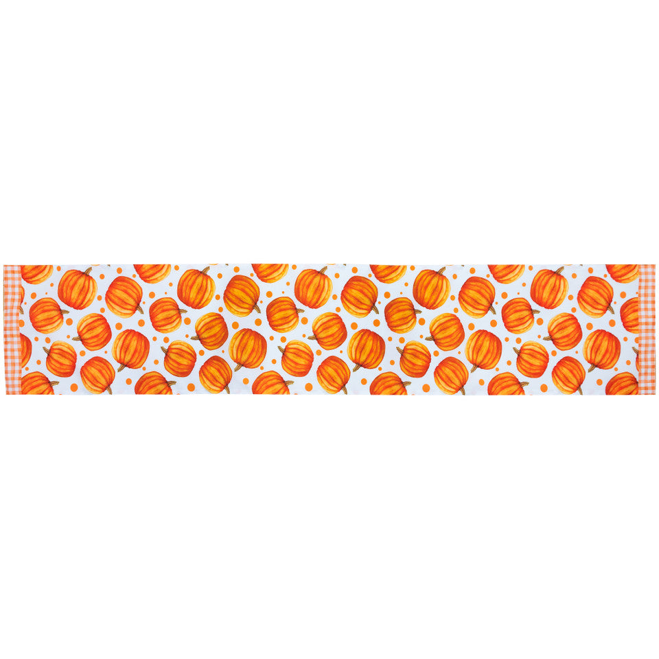 Autumn Pumpkins and Thanksgiving Dinner Decor Orange Rectangular Table Runner (72&quot; x 12&quot;)