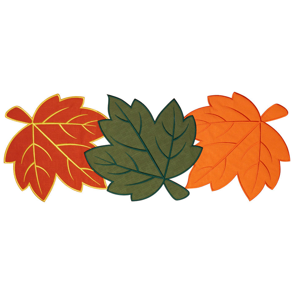 Triple Maple Leaf Fall Harvest Table Runner (35" x 13.75")