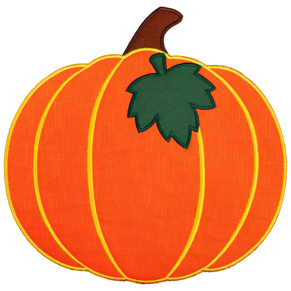 Embroidered Pumpkin Fall Harvest Placemats 13&quot; Orange and Green Set of 4