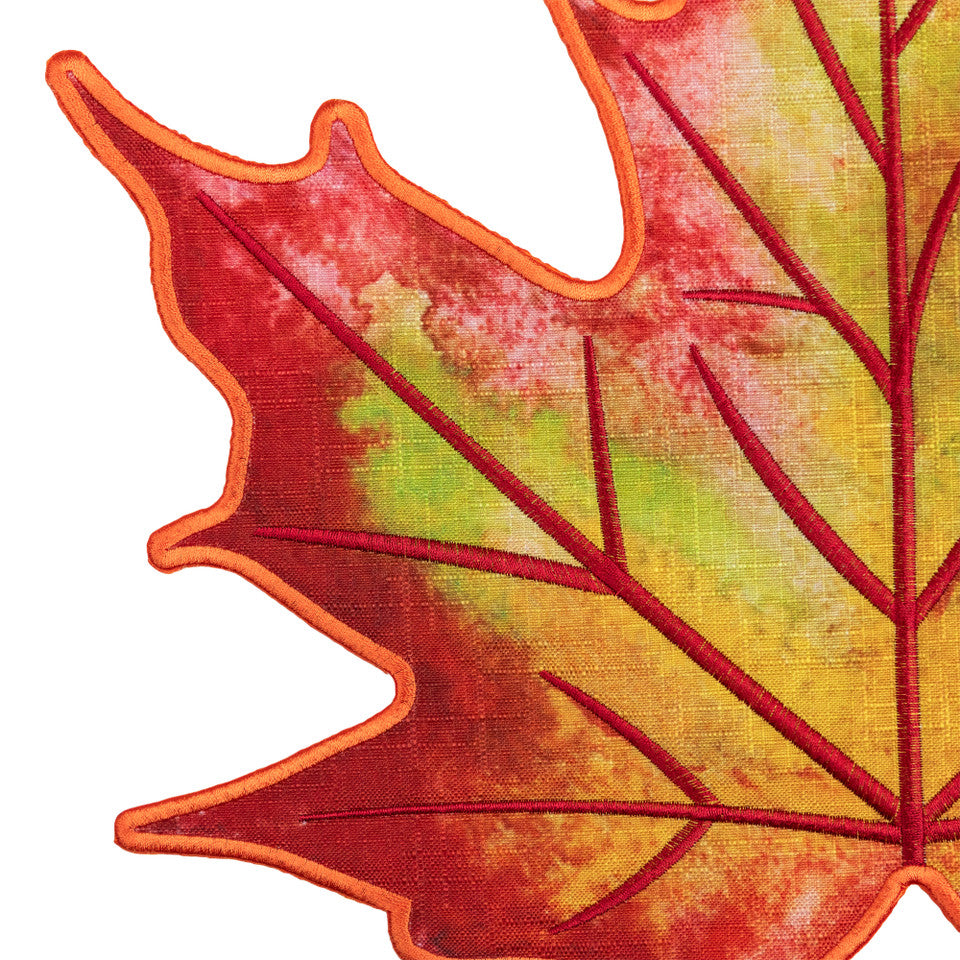 Set of 4 Embroidered Maple Leaf Placemats (14.75&quot;)