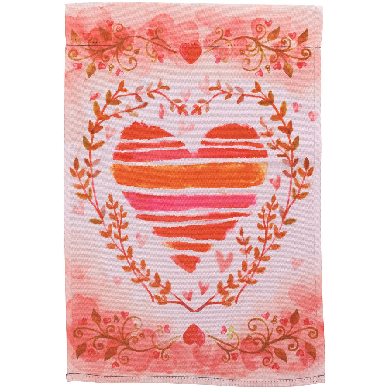 Watercolor Heart Valentine's Day Outdoor Garden Flag