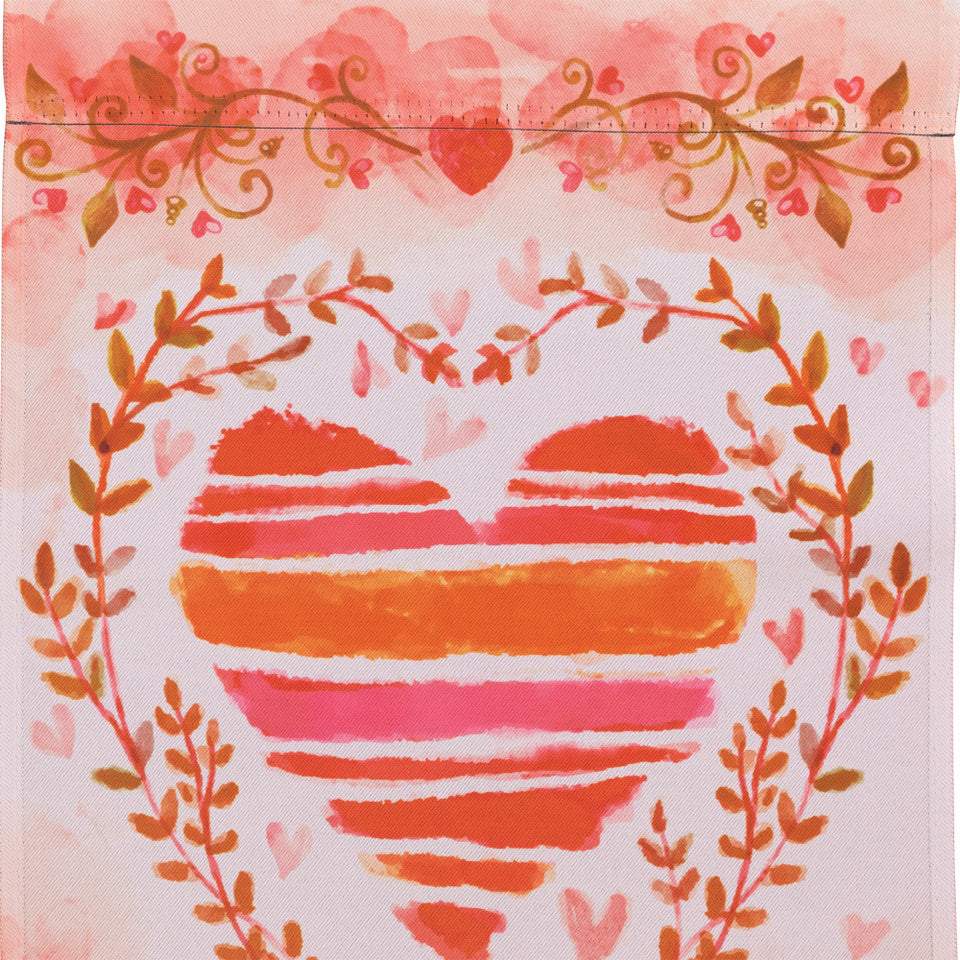 Watercolor Heart Valentine's Day Outdoor Garden Flag