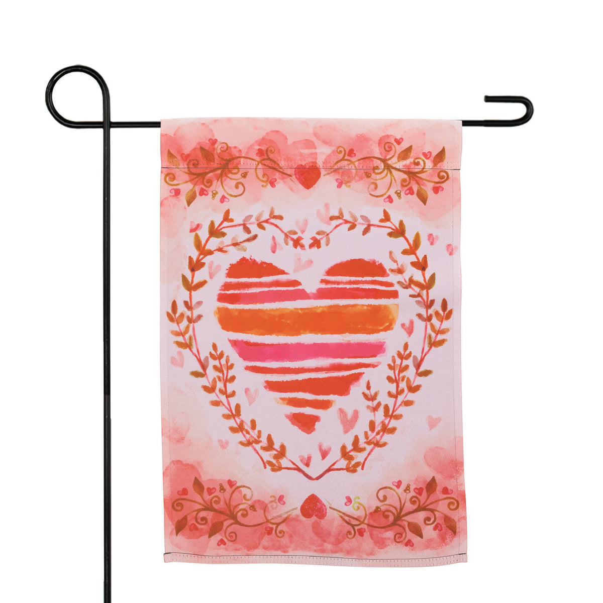 Watercolor Heart Valentine&#39;s Day Outdoor Garden Flag