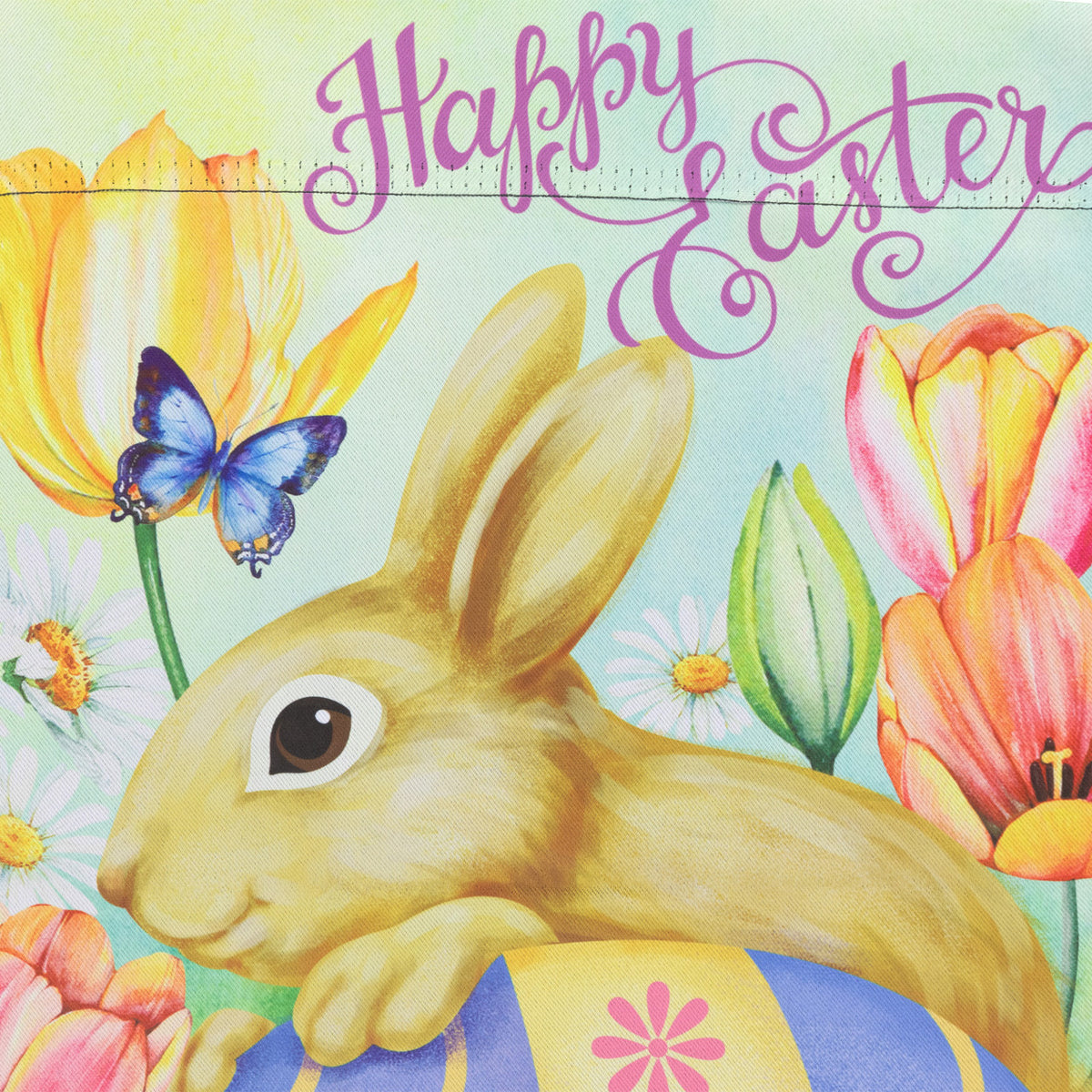 Happy Easter Outdoor Garden Flag with Bunny and Butterflies (18&quot; x 12.5&quot;)