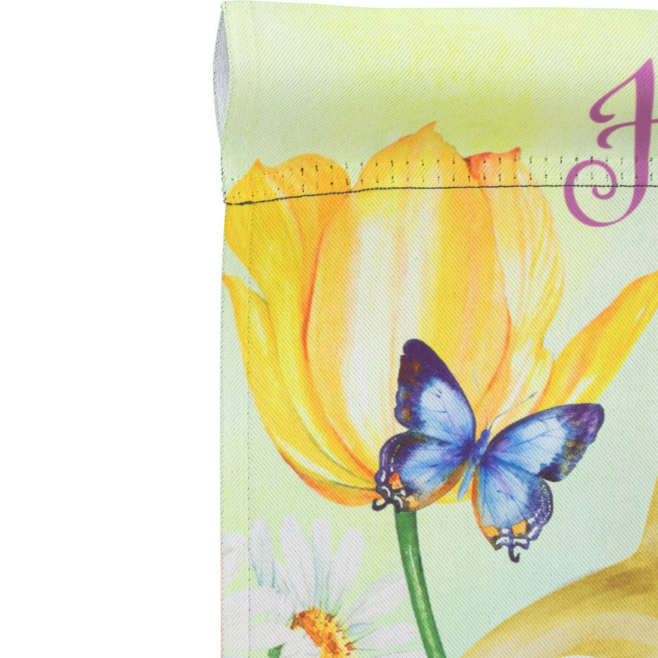 Bunny and Butterflies Happy Easter Outdoor Garden Flag