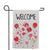 Hearts Flowers Welcome Garden Flags for Front Porch