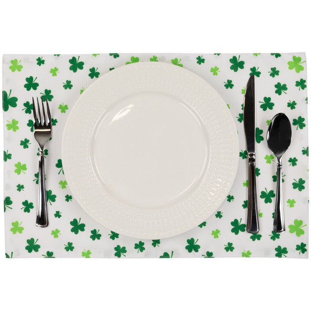 Set of 4 Shamrock Printed St. Patrick&#39;s Day Placemats 18&quot;