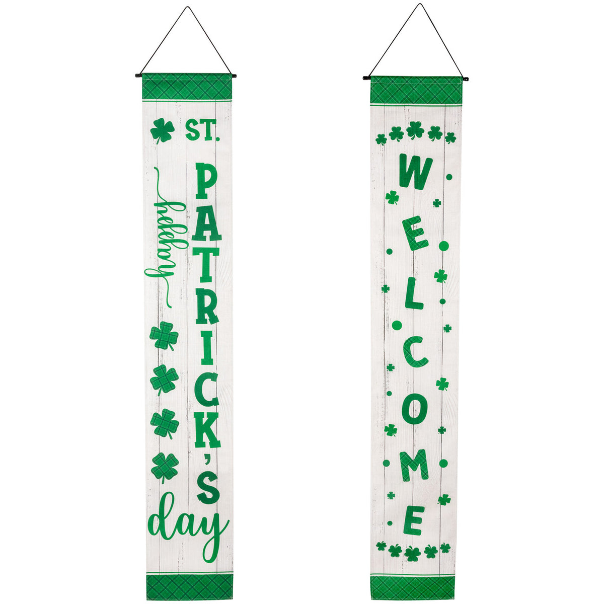 Welcome Porch Door Hanging Banners Set of 2 for St. Patrick&#39;s Day Decor
