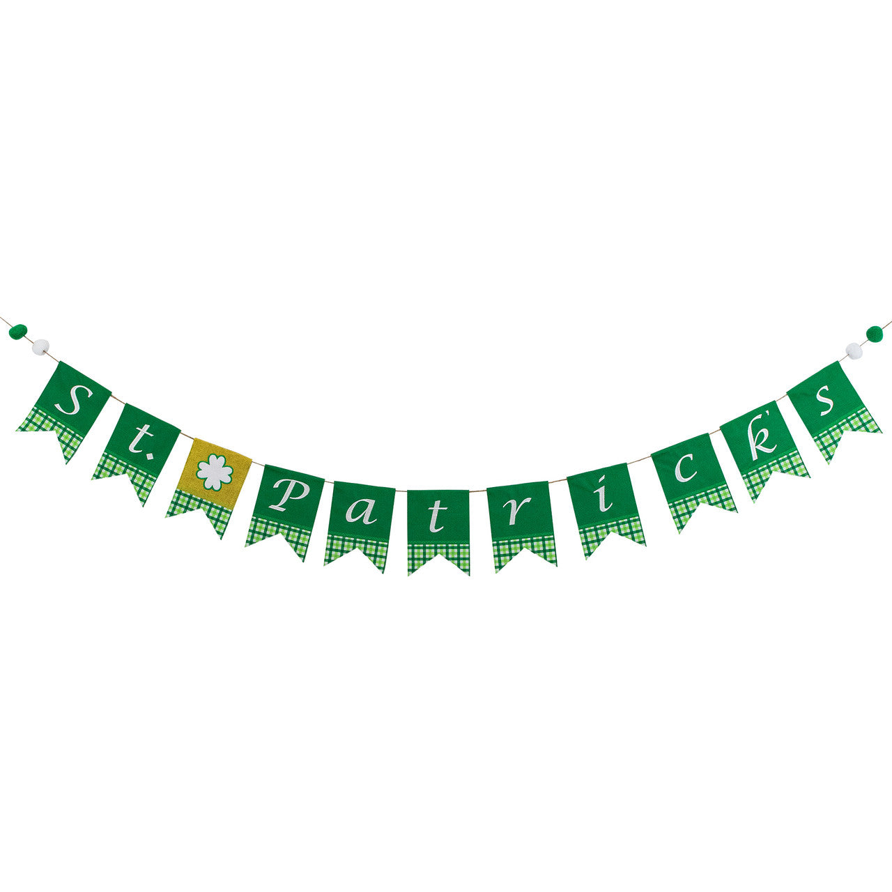 Plaid St Patricks Day Flag Banner 7.5' for St. Patrick's Day Decorations