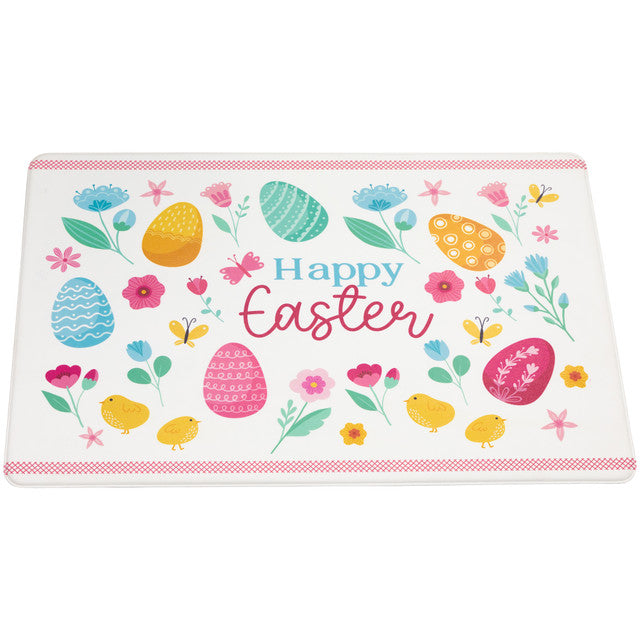 Happy Easter Kitchen Comfort Mat Pastel Eggs Chicks 29&quot;