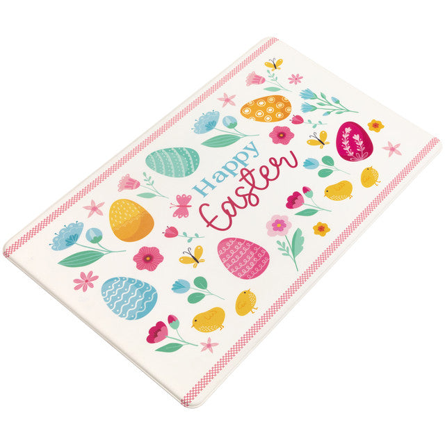 Happy Easter Kitchen Comfort Mat Pastel Eggs Chicks 29&quot;