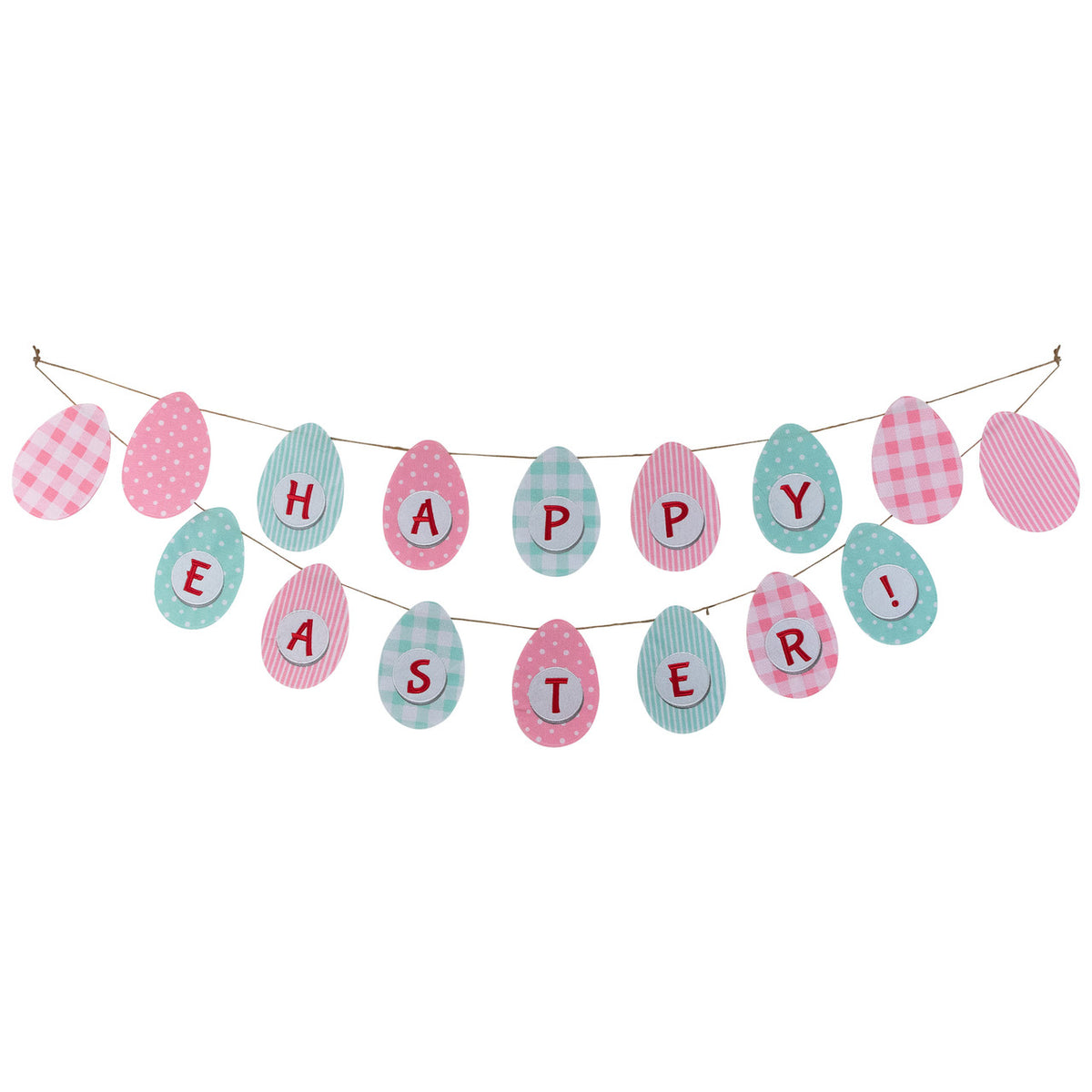 Happy Easter Hanging Banner Pastel Checkered Design 70&quot;