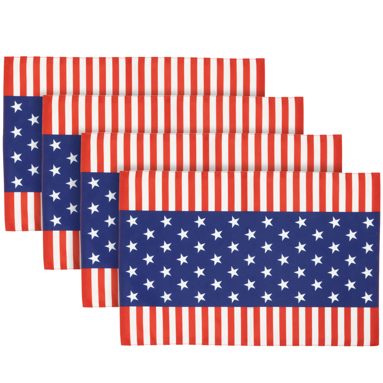 Set of 4 Americana Stars and Stripes Printed Placemats