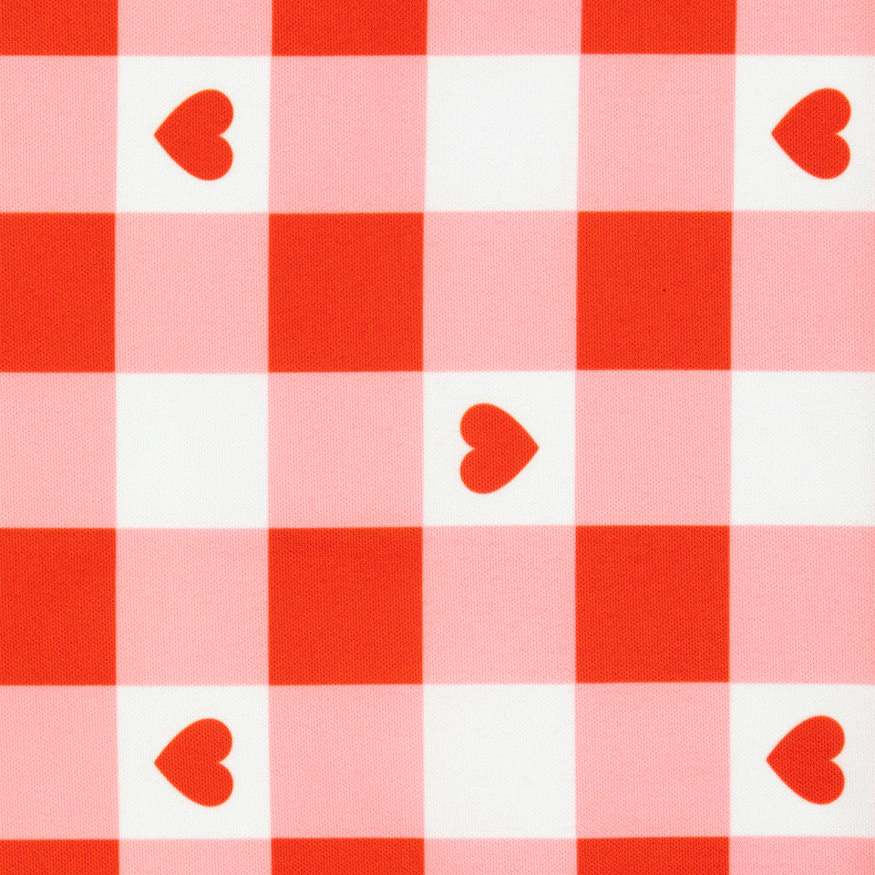 Checkered Hearts Set of 4 Placemats 18&quot; for Valentine&#39;s Day