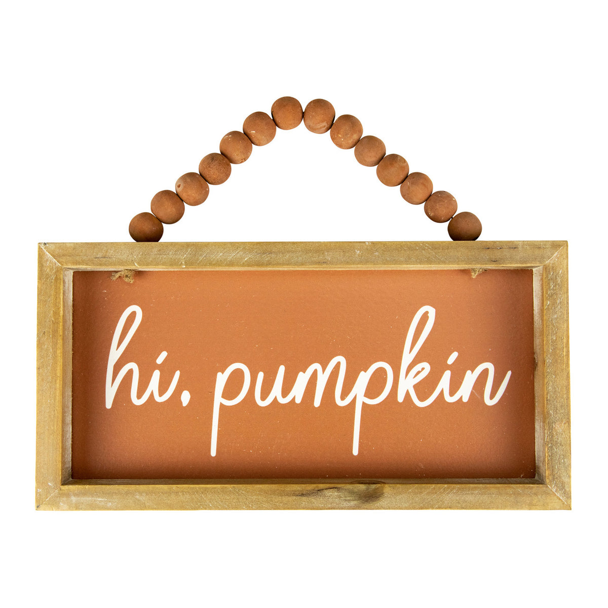 Hi Pumpkin Autumn Harvest Wall Decor 12&quot; Orange Wooden Seasonal Sign