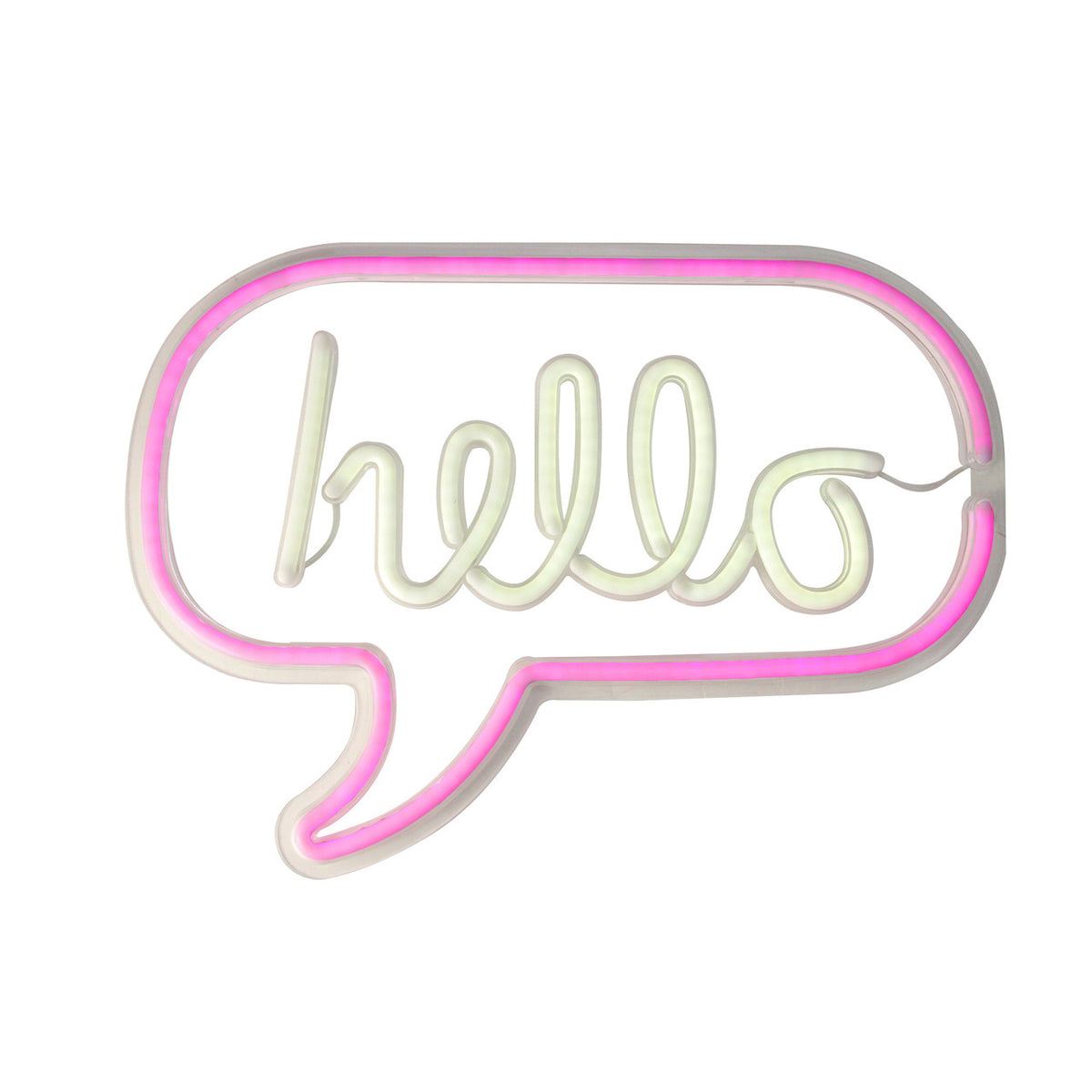 Hello LED Neon Style 17&quot; Wall Sign, Pink and White