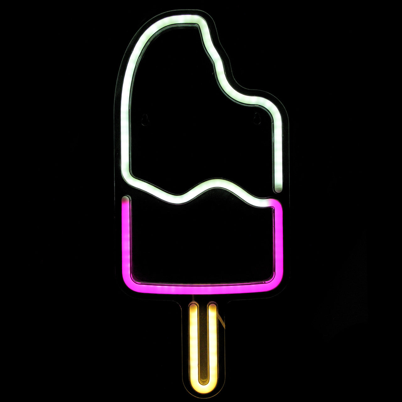 Ice Popsicle 17.75" LED Neon Style Wall Sign, Pink and White