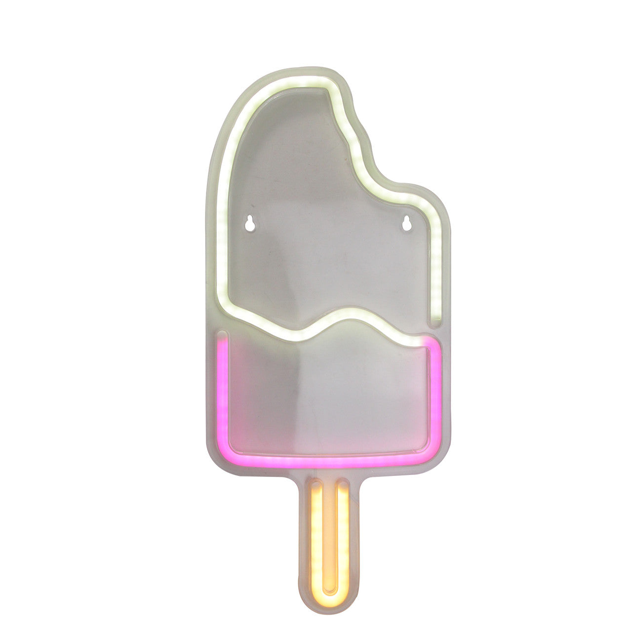 Ice Popsicle 17.75" LED Neon Style Wall Sign, Pink and White